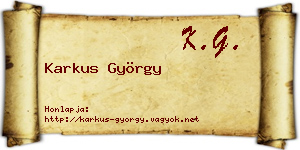 Karkus György névjegykártya