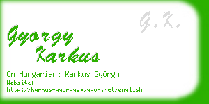 gyorgy karkus business card