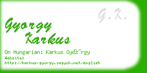 gyorgy karkus business card